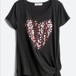 Pink Leopard Side Tie Graphic‎ Tee | Size XS